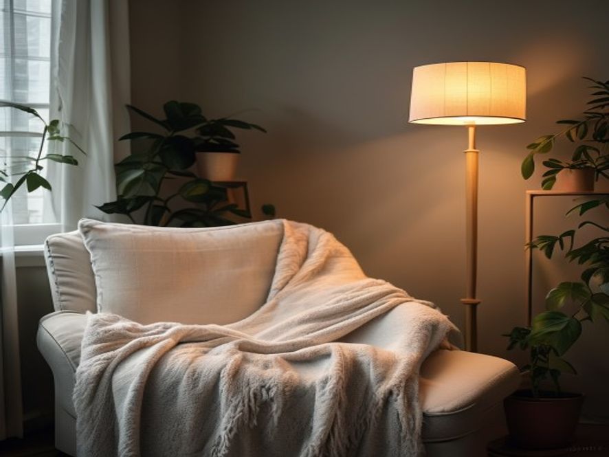 En lugn kvällsroutine med mjukt ljus och komfort